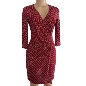 Laundry by Design Red Jersey Geometric Dress